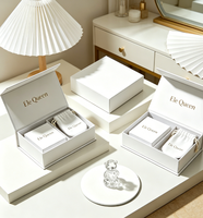 Boîte d'emballage cadeau de luxe en carton rigide personnalisée avec logo, pour bijoux (bagues, bracelets, colliers) et mariages, avec éponge intégrée