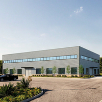 Construcción industrial Almacén Almacenamiento de acero Armaduras de techo Puertas correderas de aluminio Estructura prefabricada Edificios prefabricados