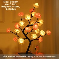 Veilleuse LED Petite Lampe Arbre Fleur de Rose Fleur de Cerisier Atmosphère Colorée Décoration de Chambre Chambre à Coucher IP44 Internet Noël