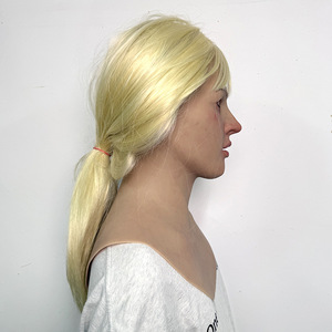 Masque en silicone réaliste de haute qualité, visage féminin, tête entière, costume d'Halloween, masque de fête pour femmes adultes, masque pour <span class=keywords><strong>film</strong></span>, vente en gros - Product Image 4