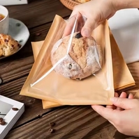 Sac de papier biodégradable de poche de déjeuner-Kraft brun en gros pour le stockage de gâteau de sandwich de pain