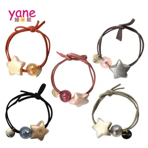 Korean Hair accessories about elastic rubber bands with bead and star decoration