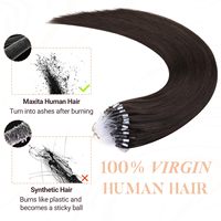 Extensions de cheveux humains vierges bruts 12A pré-collées en gros, double épaisseur, avec micro-anneaux et micro-boucles