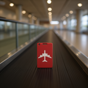 <b>Luggage</b> Tag Single Suction 7x4.5cm Red Airplane Design Travel <b>Identifier</b> - Product Image 2