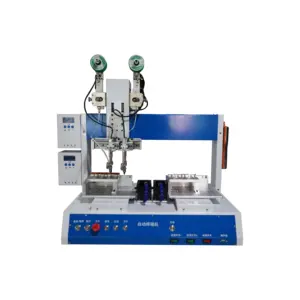 Led Light PCB Board Battery Soldering Machine Automatic Soldering Machine With Double Soldering Head Double Work Platform