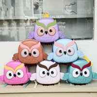 Mochila Escolar Impermeable de EVA con Diseño de Dibujos Animados, Cierre de Cremallera, Forma de Búho 3D para Niñas