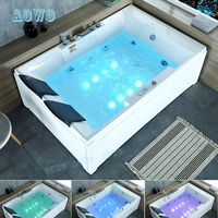 Bain de massage de surf léger cascade baignoires en acrylique tube chaud autoportant pour deux personnes extérieur facile à nettoyer jacuzzier baignoires jets