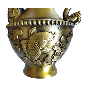 Pots à vin et théières en cuivre vintage avec motifs de dragon et de phénix Décorations d'ornements d'intérieur en métal à haut bec - Product Image 6