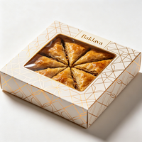 Boîte à baklava de luxe personnalisée avec insert doré, emballage cadeau écologique jetable pour biscuits et chocolats