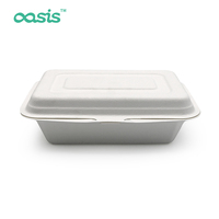 À la mode 450ml jetable canne à sucre bagasse biodégradable à clapet boîte à lunch compostable option à emporter