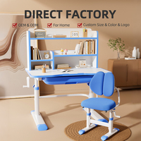 Ensemble bureau et chaise ergonomiques réglables en hauteur à manivelle LX80-SSRN avec étagère pour étudiants