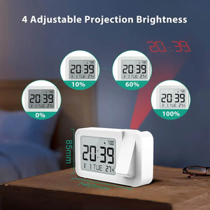 <span class=keywords><strong>Horloge</strong></span> multifonctionnelle numérique LCD <span class=keywords><strong>avec</strong></span> alarme, rotation à 180 degrés, <span class=keywords><strong>projecteur</strong></span> et fonction de répétition, <span class=keywords><strong>horloge</strong></span> de projection sur le plafond - Product Image 3