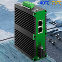 Commutateur Transceiver Fibre Optique Industriel Full Gigabit 1 Optique 2 Électrique Ports SC Type Rail DC12-52V