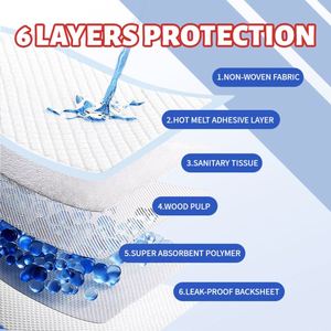 Couches/serviettes absorbantes super absorbantes, anti-fuites, 5 couches, séchage rapide, pour chiens, chats et petits animaux - 100 unités - Product Image 2