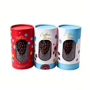 Tube cylindrique de luxe en papier kraft avec fenêtre, qualité alimentaire, pour emballage de café en grains et de thé, avec fenêtre transparente - Product Image 3