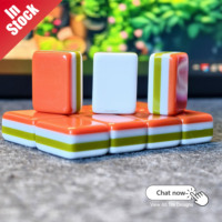 Tuiles de Mahjong Américaines de Luxe en Acrylique, Design Écaille de Tortue, Comprend le Mahjong Rose