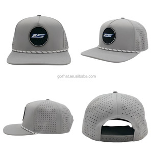 High Quality Men Snapback Gorras Custom 5 Panel Rope Laser Cut Performance <b>Waterproof</b> Sports Golf Hats Baseball <b>Caps</b> with Pvc - Product Image 2