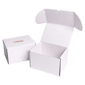 Boîte d'expédition en carton ondulé de luxe personnalisée, petite quantité en stock, emballage de parfum, entièrement blanche, 16x16x6, design plié, conception gratuite incluse - Product Image 4