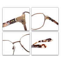 Gafas de Diseño Nueva Colección 2025, Gafas Ópticas Retro con Remaches, Acetato Carey y Metal Mixto, Monturas de Gafas Premium Unisex