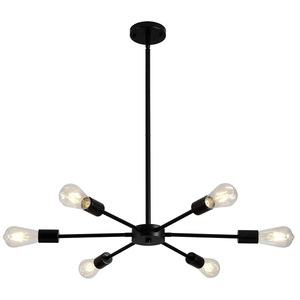 Lampadario Sputnik Moderno A 20 Luci, Struttura In Ferro Con Paralumi In Acrilico, Altezza Regolabile, Per Soggiorno E Cucina, Colore Oro - 2