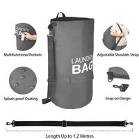 Sac à dos pliable personnalisé avec logo pour le transport de linge, panier à linge avec bretelles réglables et poche, corbeille à linge sale