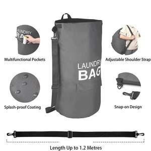 Cesto de <span class=keywords><strong>Ropa</strong></span> <span class=keywords><strong>Sucia</strong></span> Plegable con Logotipo Personalizado, Mochila <span class=keywords><strong>para</strong></span> Mudanzas, con Correas de Hombro Ajustables y Bolsillo - Product Image 5