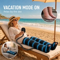 Masseur de jambes intelligent à écran LCD, 8 niveaux de pression, 6 modes, 5 chambres, sans fil, en forme de bottes
