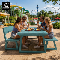 Table de camping en aluminium intelligente et portable pour le sport, avec bancs, légère, pour pique-nique en extérieur