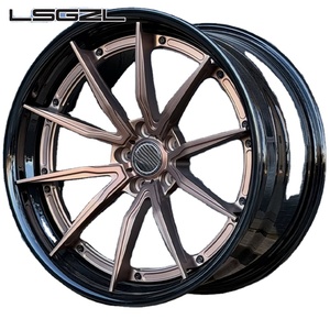 LSGZL Jantes forgées 2/3 pièces 17 18 19 20 21 22 pouces, rayons bronze, lèvre noire brillante, 5x127 5x120, pour voitures de luxe Lexus BMW Audi - Product Image 1