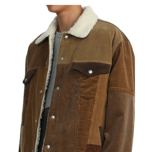 <span class=keywords><strong>Veste</strong></span> en duvet de haute qualité tissu <span class=keywords><strong>velours</strong></span> côtelé épais <span class=keywords><strong>veste</strong></span> double couche à revers décontracté rétro pour hommes - Product Image 5