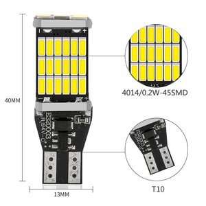 Indicatore di direzione Auto LED <span class=keywords><strong>retromarcia</strong></span> lampada freno di riserva T15 W16W 4014 45SMD 921 912 W5W errore libero Canbus 12V lampadine per Auto nuovo - Product Image 3