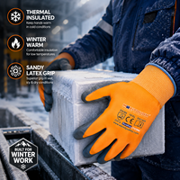 Gants de travail d'hiver en acrylique thermique MaxiTough, enduits de latex sableux, imperméables, antidérapants, chauds, gants de sécurité pour la manipulation en extérieur