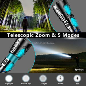 50 Wát trắng Laser cao mạnh mẽ cao lumen USB có thể sạc lại 5 chế độ Zoomable LED <span class=keywords><strong>Torch</strong></span> mạnh mẽ chiến thuật đèn pin cho trường hợp khẩn cấp - Product Image 2
