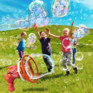 <span class=keywords><strong>Pistolet</strong></span> à bulles dinosaure super amusant pour enfants, idéal pour les fêtes, les paniers de Pâques et le plaisir dans le bain – Machine à bulles portative - Product Image 4