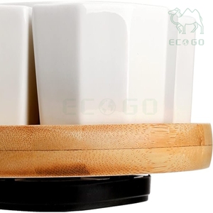 Organizador Giratorio Ecológico de Lujo, Plato de Bambú con Divisiones para Ensaladas, Aperitivos y Bocadillos, Bandeja para Servir - Product Image 5