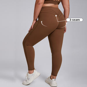 Set da <span class=keywords><strong>Yoga</strong></span> e Palestra Personalizzati, Traspiranti, Elasticizzati in Quattro Direzioni, Vita Alta, Taglie fino a 4XL, con Spalline Incrociate, Tinta Unita, per Donne - Product Image 5