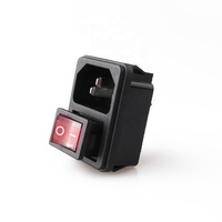 LZ-14-2F-RSAC10A 250V IEC 320 C14 Cordon D'alimentation Prise Réceptacle Avec MARCHE-ARRÊT Rouge Interrupteur À Bascule Pour ordinateur Amplificateur