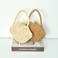 Sac bandoulière artisanal en rotin et coquillages, style bohème, tissé à la main, vintage, pour femme, sac de plage artisanal, vente en gros