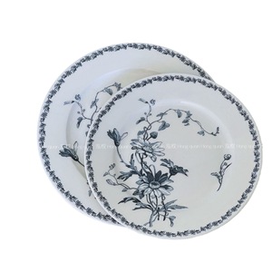 Plato de cerámica vintage estilo francés con diseño de margaritas azules, apto para <span class=keywords><strong>microondas</strong></span>, para cena/postre, venta al por mayor de <span class=keywords><strong>segunda</strong></span> <span class=keywords><strong>mano</strong></span> - Product Image 5
