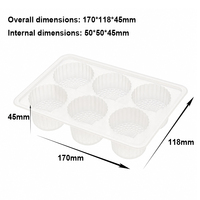 Boîte de rangement transparente pour Shaomai, de qualité alimentaire, empilable, antiadhésive, pour Shumai, boîte d'emballage circulaire pour pâtisserie congelée