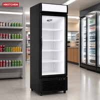Réfrigérateur commercial à porte simple de 268 L, vitrine réfrigérée avec porte en verre et serrure pour magasin de proximité, refroidisseur vertical de boissons