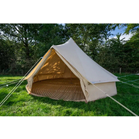 GSD Outdoor Canvas Tent Half Moon PP Polypropylene Bell Tent Mat 4M 5M 6M Washable Large Woven Plastic Round Mat for Bell Tent
