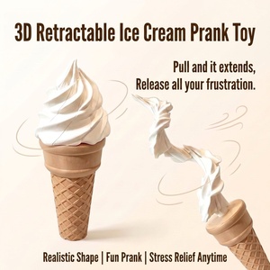 Juguete Antiestrés Retráctil con Forma de Cono de Helado Impreso en 3D, Estilo Espiral y Recto, Adorno de Escritorio Oddcraft, 12+ años - Product Image 2