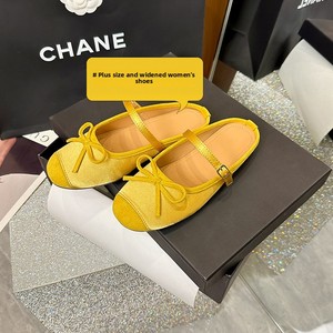 Chaussons mi-chaussons pour femmes, grande taille, style ballerines, chaussures de <span class=keywords><strong>danse</strong></span>, couleur unie, fermeture à boucle, ballerines élargies - Product Image 5