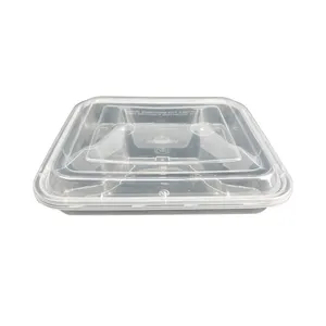 2/3/4/5 bölmeler mikrodalga dondurulmuş ve sıcak gıda paket paketleme tek kullanımlık PP plastik yemek kutu Bento konteyner