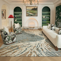 Tapis en soie Tencel de haute qualité, design abstrait de luxe léger, tissé à la main, pour salon et chambre à coucher