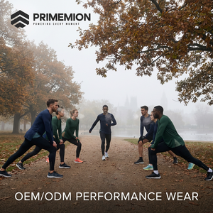 Haut de sport tricoté premium à manches longues avec ourlet fendu et imprimé - Bleu marine et vert forêt - Vêtements de performance personnalisés - Product Image 1