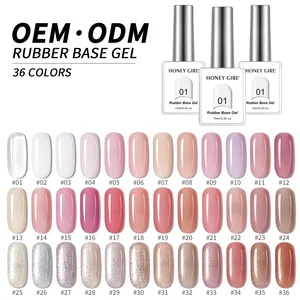 Factory Wholesale Nail Supplies 36 Colors UV Color Base Gel Custom Private Label Nail Supplies Nail Rubber Base Coat