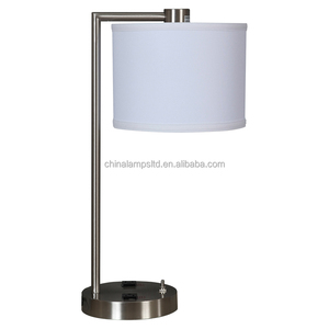 Modern USB Table Lamp with Fabric Shade Dark Bronze Finish Bedside Nightstand for Living Room Dorm Home Office Made of Iron Body - Product Image 6