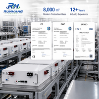 Batterie LiFePO4 professionnelle Emc Un38.3, empilable, 5,12 kWh, 51,2 V, 100 Ah, communication CAN, stockage d'énergie solaire hybride pour réseau